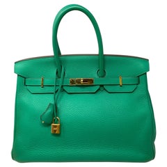 Hermes Menthe Birkin 35 Bag