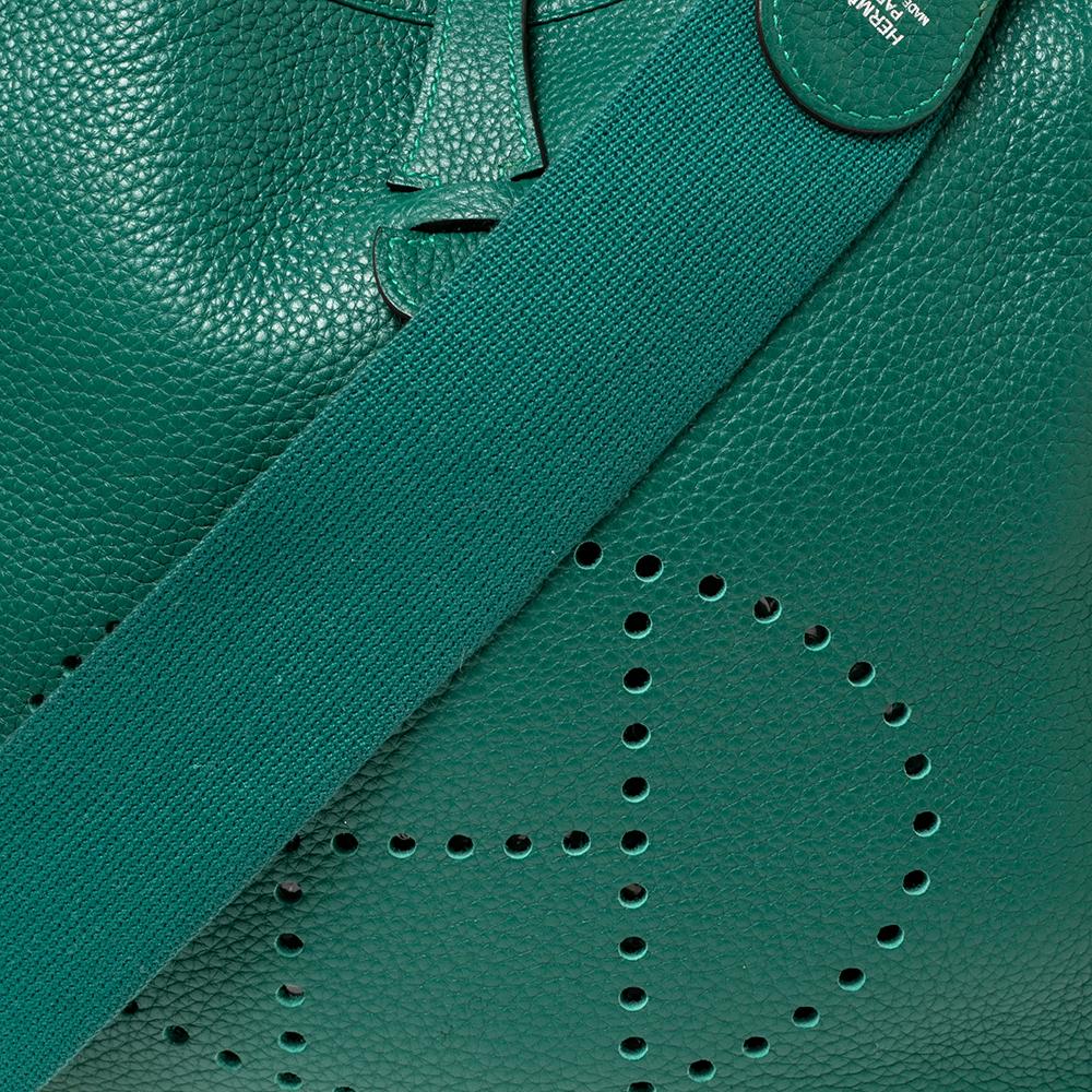 Hermes Menthe Clemence Leather Evelyne III PM Bag 1