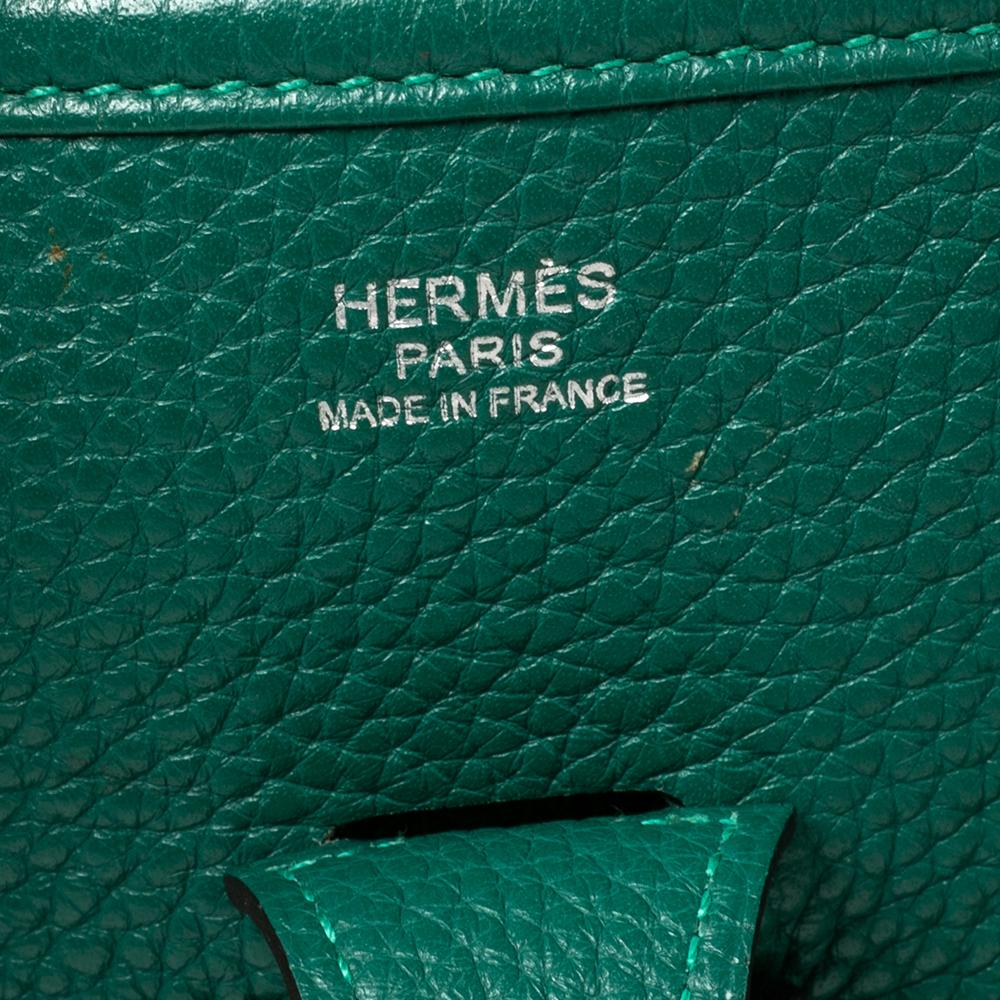 Hermes Menthe Clemence Leather Evelyne III PM Bag 2