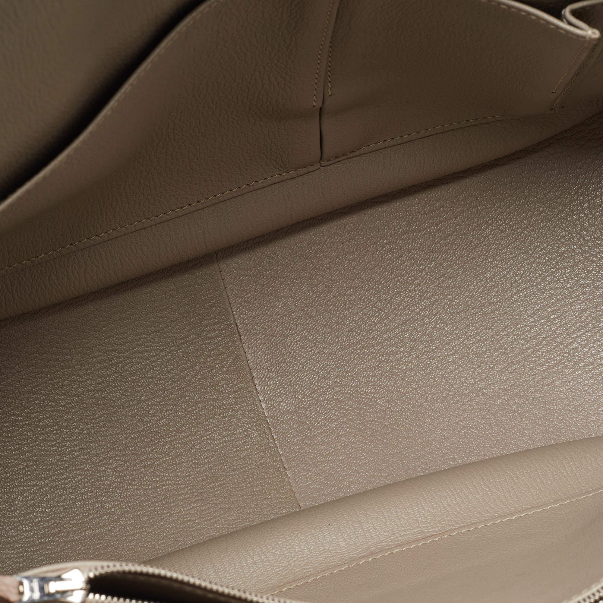 Hermès Menthe/Gris Turillon Clemence Leather Palladium Finish Jypsiere 34 Bag 7