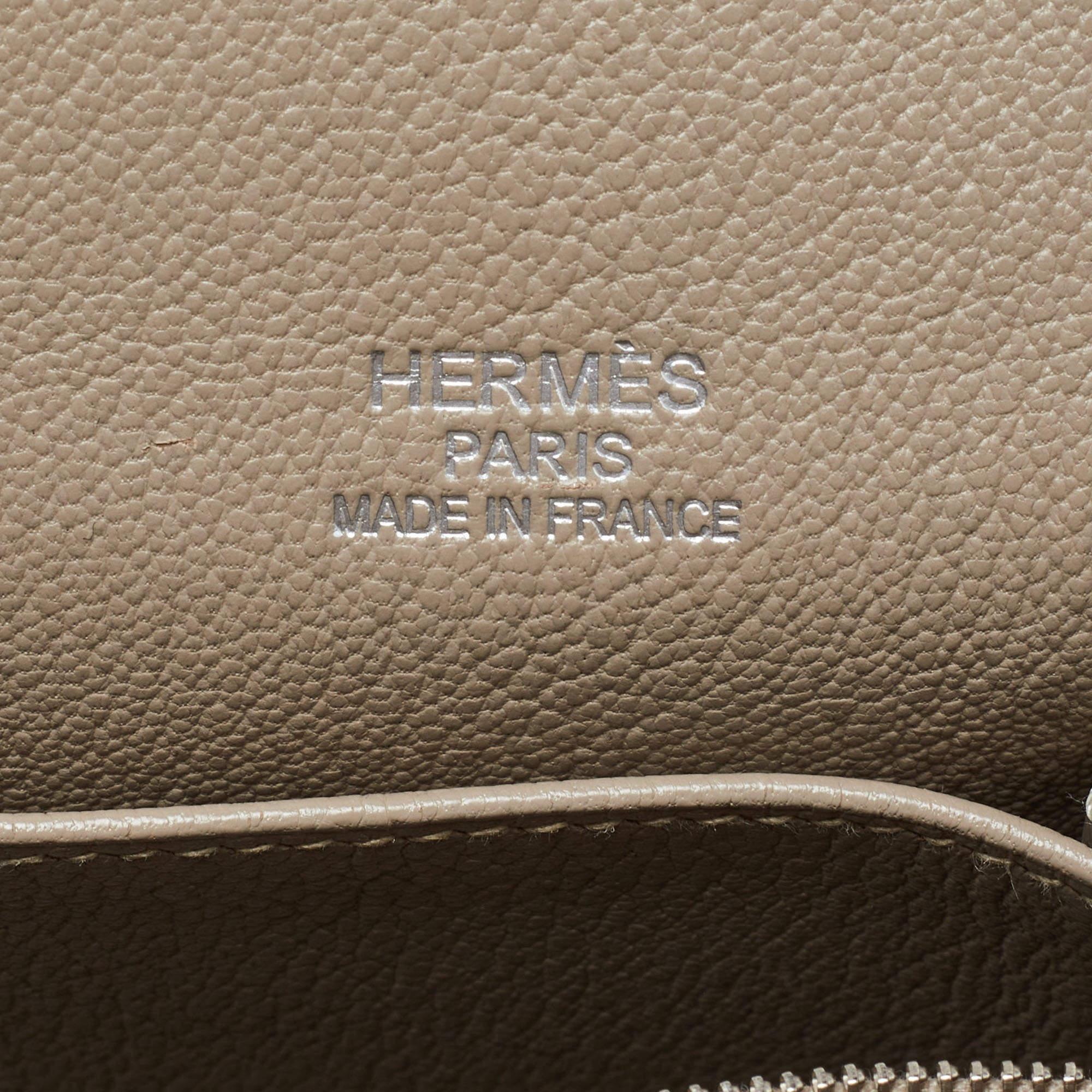 Hermès Menthe/Gris Turillon Clemence Leather Palladium Finish Jypsiere 34 Bag 4