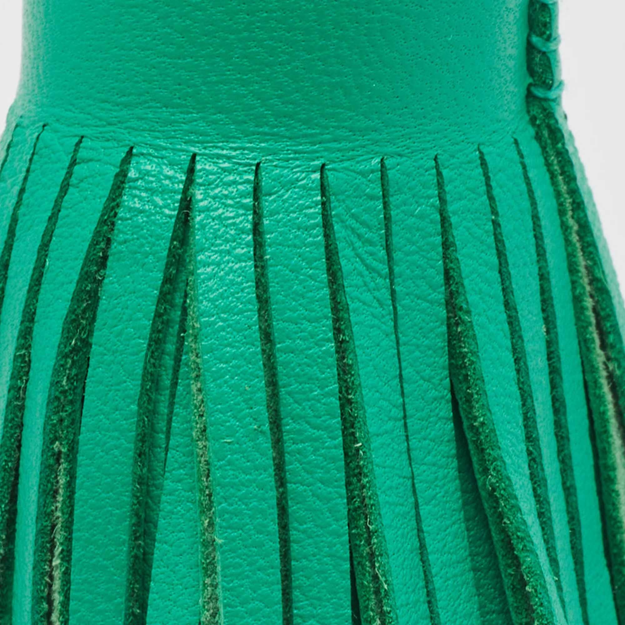 Women's Hermes Menthe Leather Carmen Tassel Key Ring