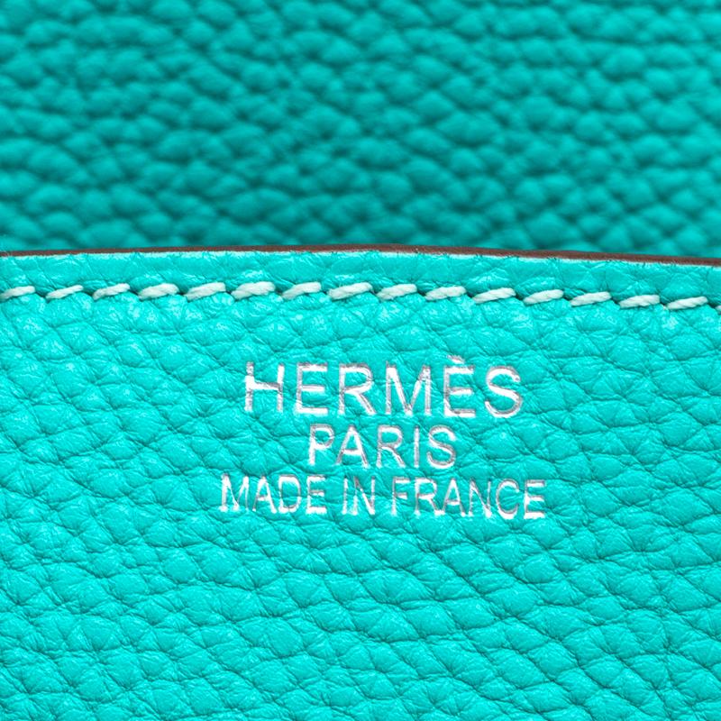 Hermes Menthe Togo Leather Palladium Hardware Birkin 35 Bag 8