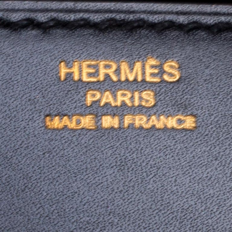 Hermes Metallic Black Box Leather Medor 29 Clutch For Sale at 1stDibs