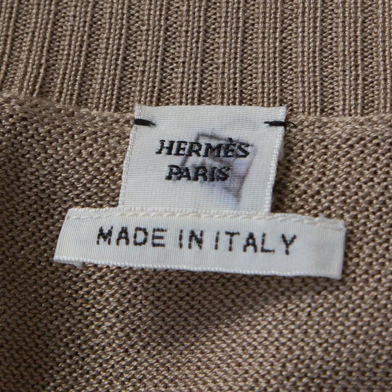 Hermes Metallic Silk and Lurex Knit Sweater M at 1stDibs