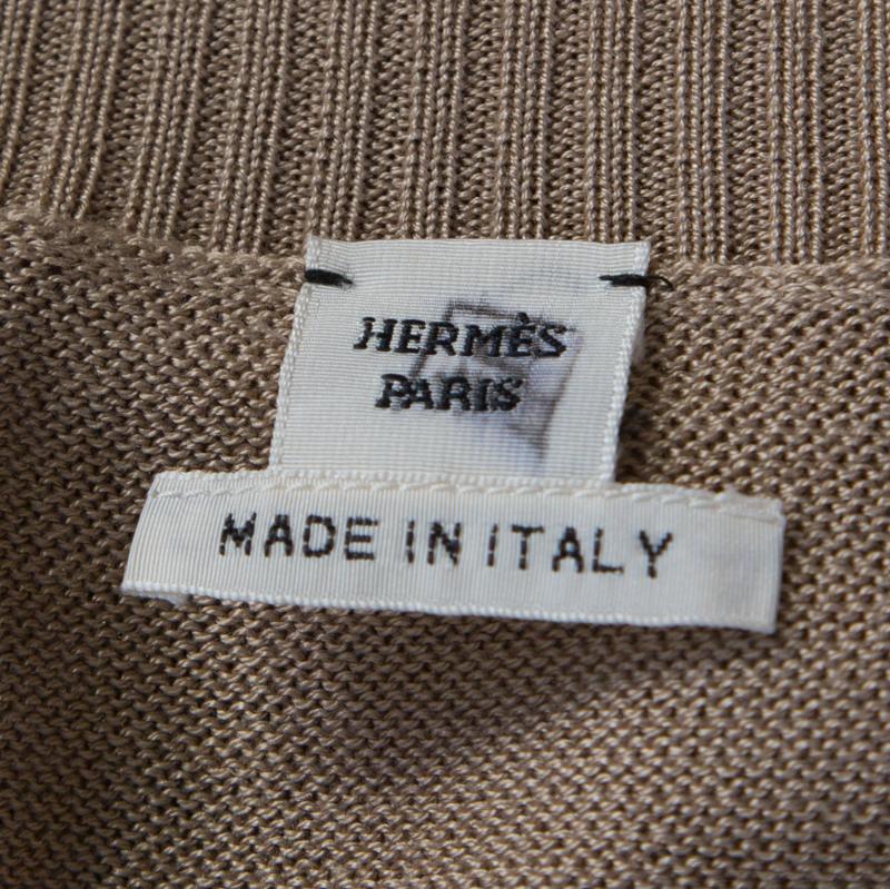 Hermes Metallic Silk and Lurex Knit Sweater M 2