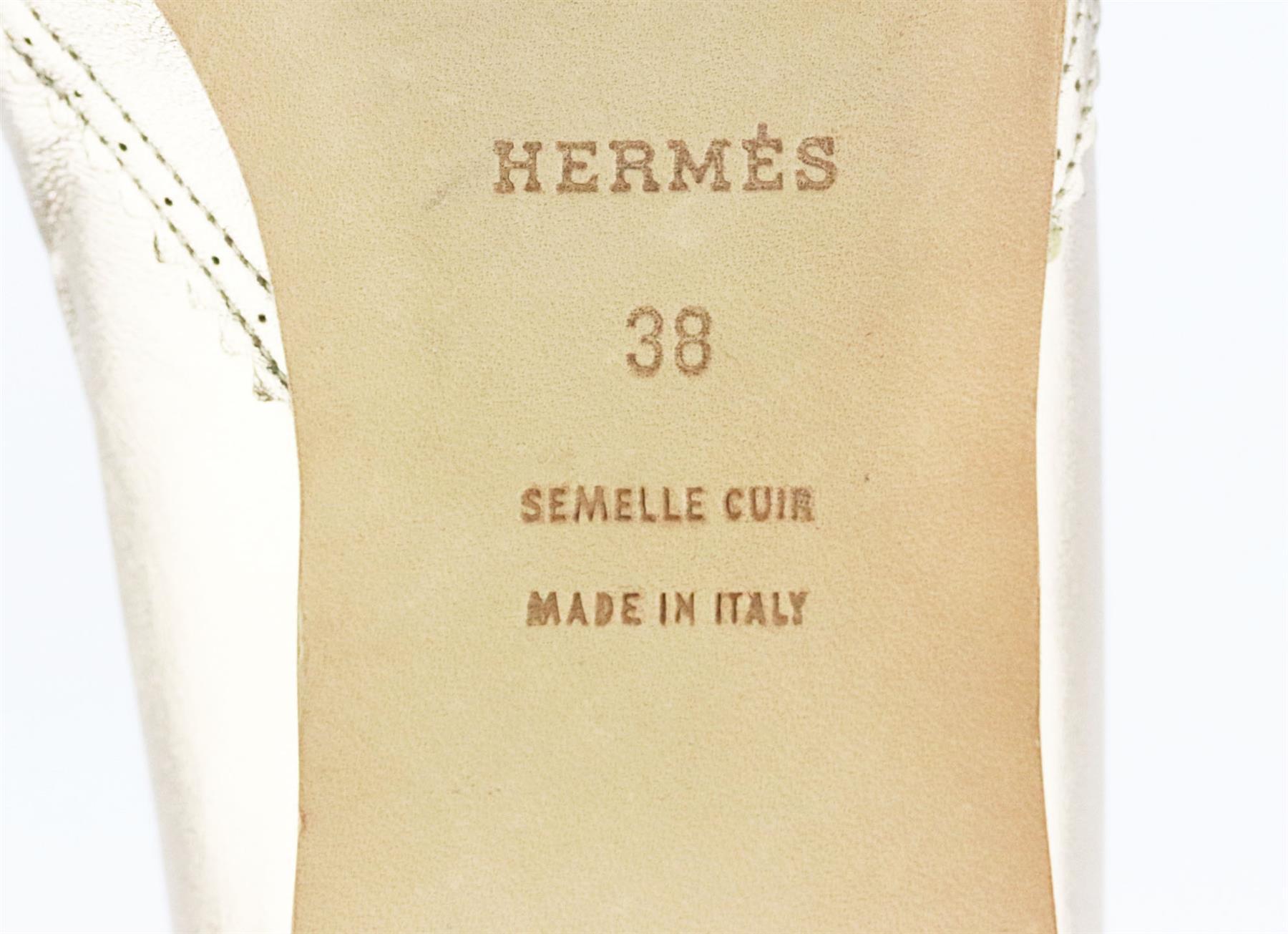 Women's Hermès Metallic Tasseled Leather Ballerina Flats EU 38 UK 5 US 8 
