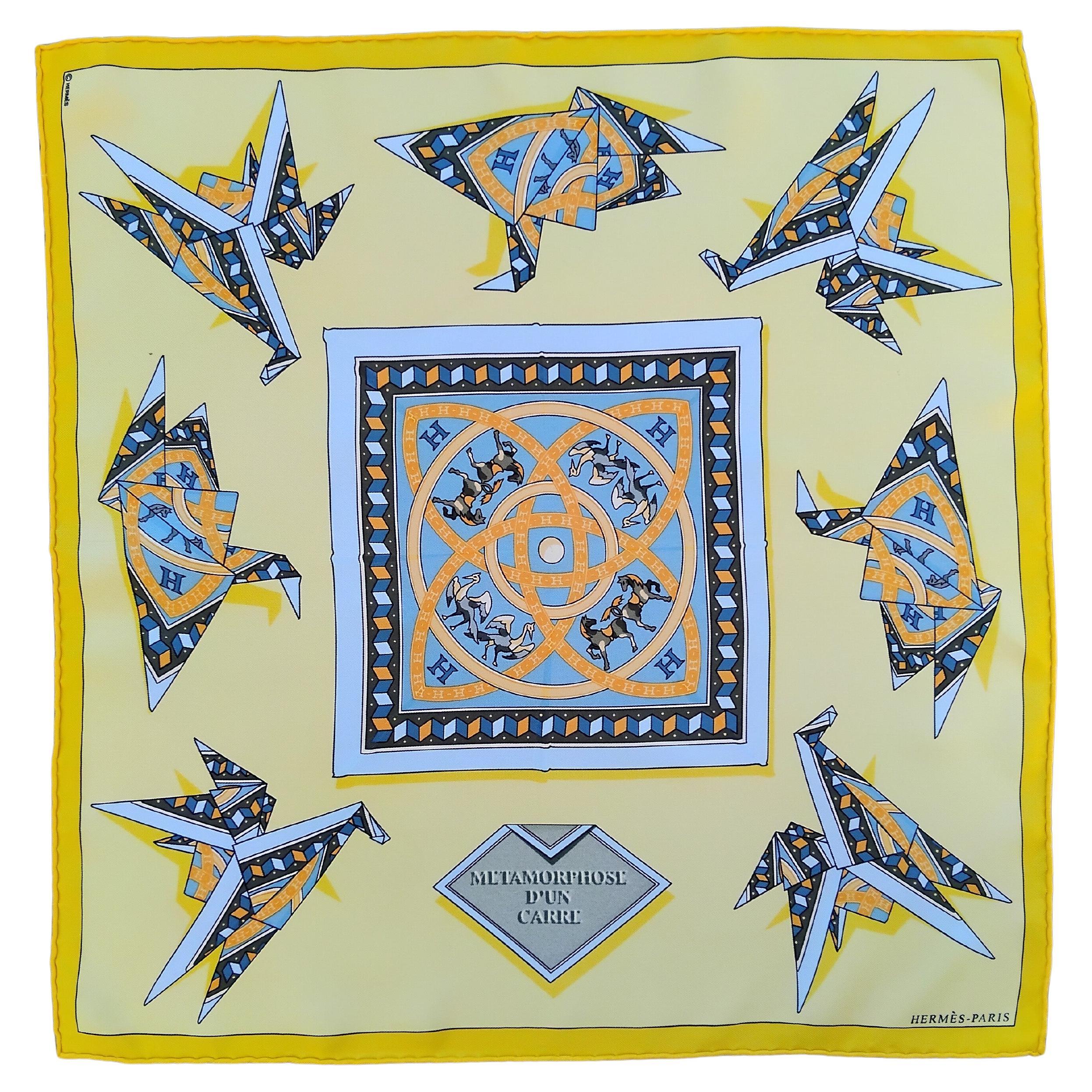 Hermès Metamorphose d'un carre Silk Scarf Karen Petrossian For Sale
