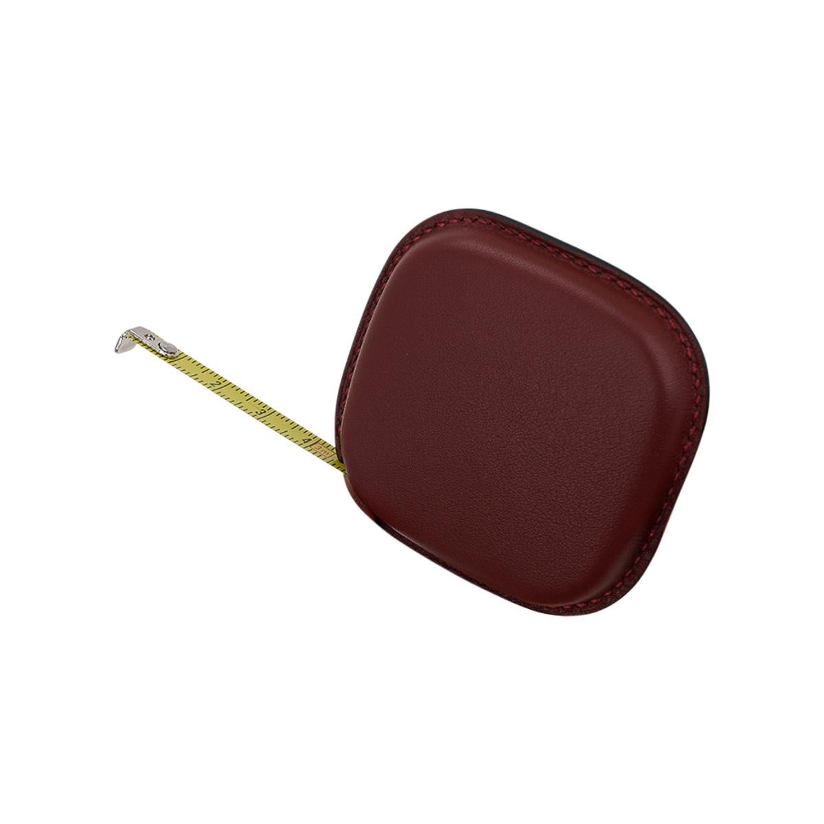 Hermes Metre Ruban In The Pocket Rouge H Swift Leather Tape Measure In New Condition In Miami, FL