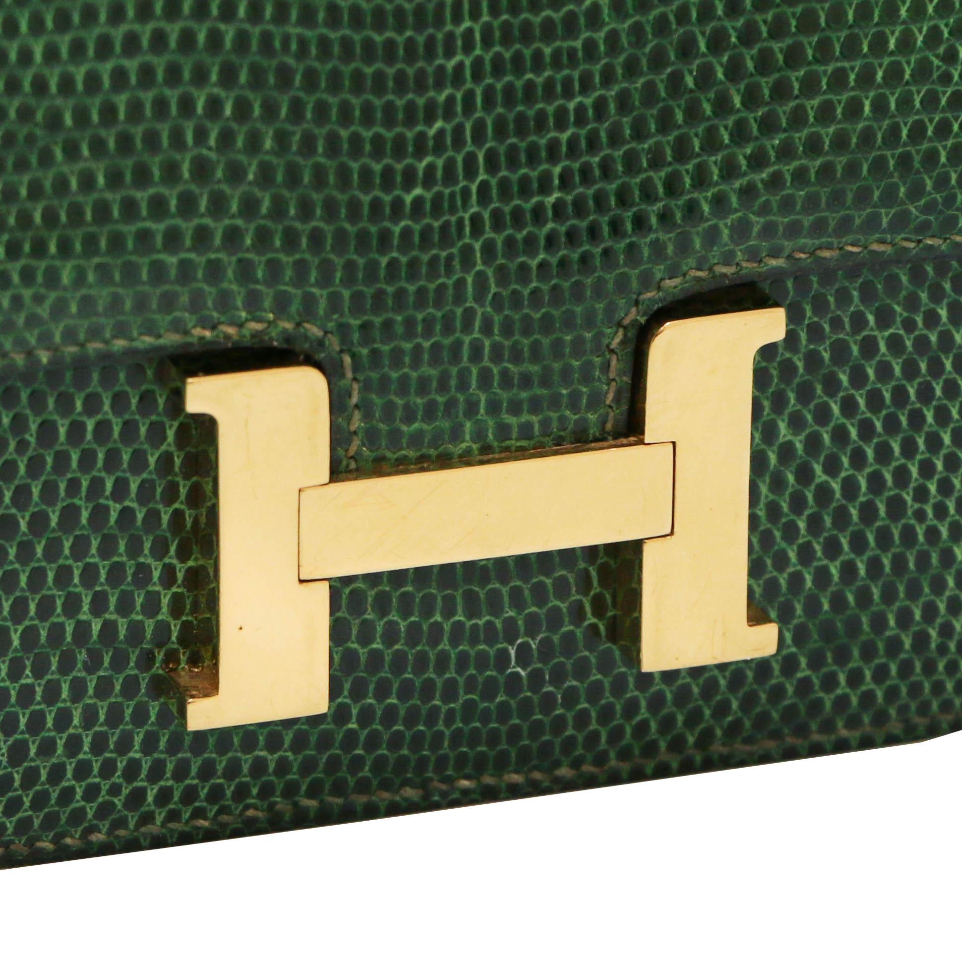 Hermès Micro Constance Lezard - Vert en vente 3