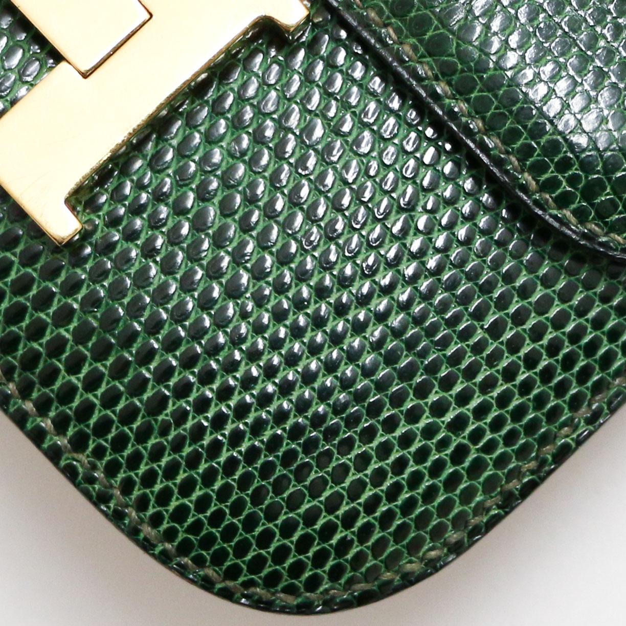 Hermès Micro Constance Lezard - Vert Pour femmes en vente