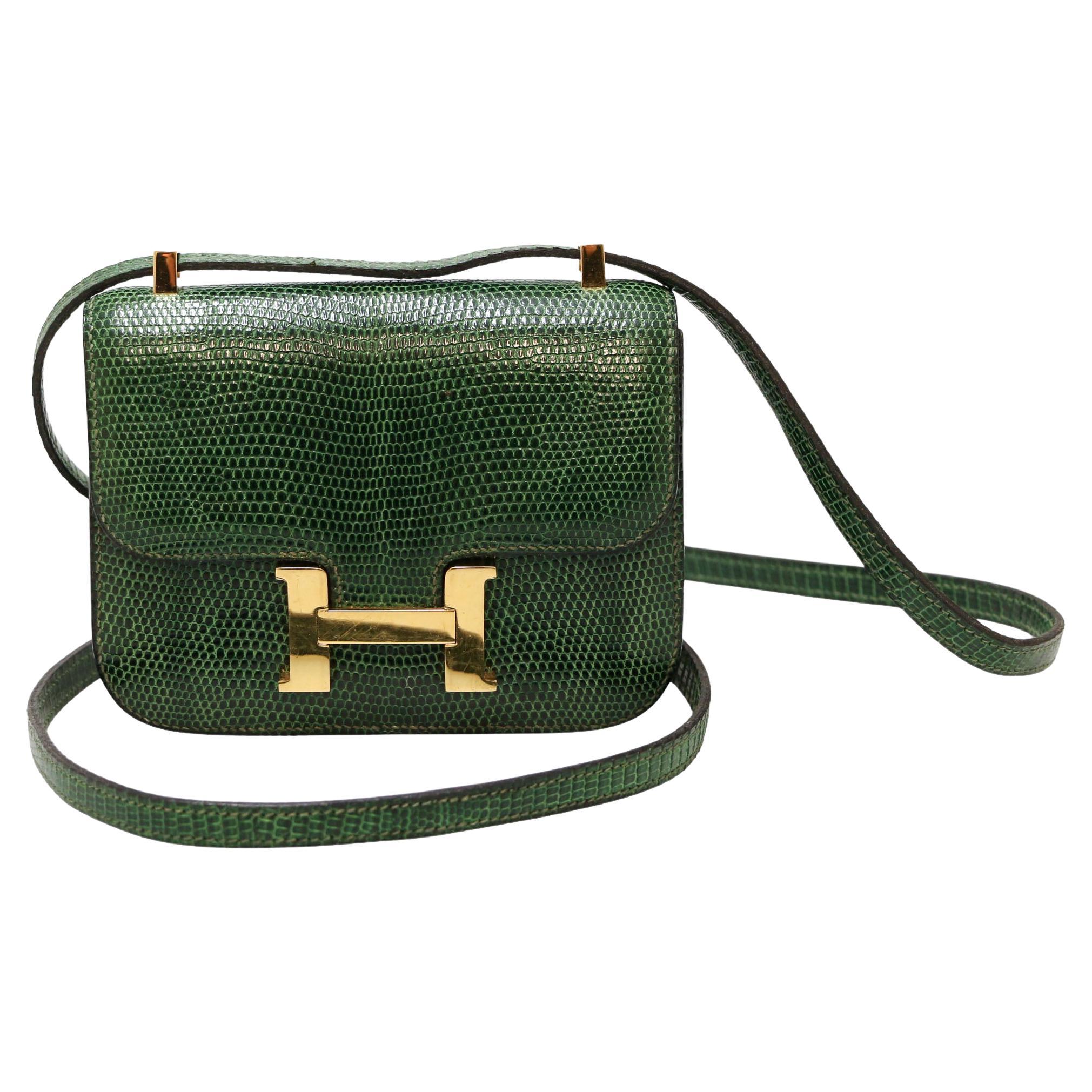 Hermes Micro Constance Lezard Green