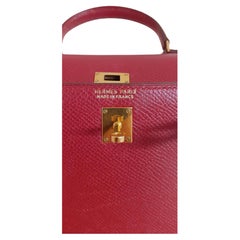 Hermès Micro Kelly 15 cm Sellier Red Leather Gold Hdw