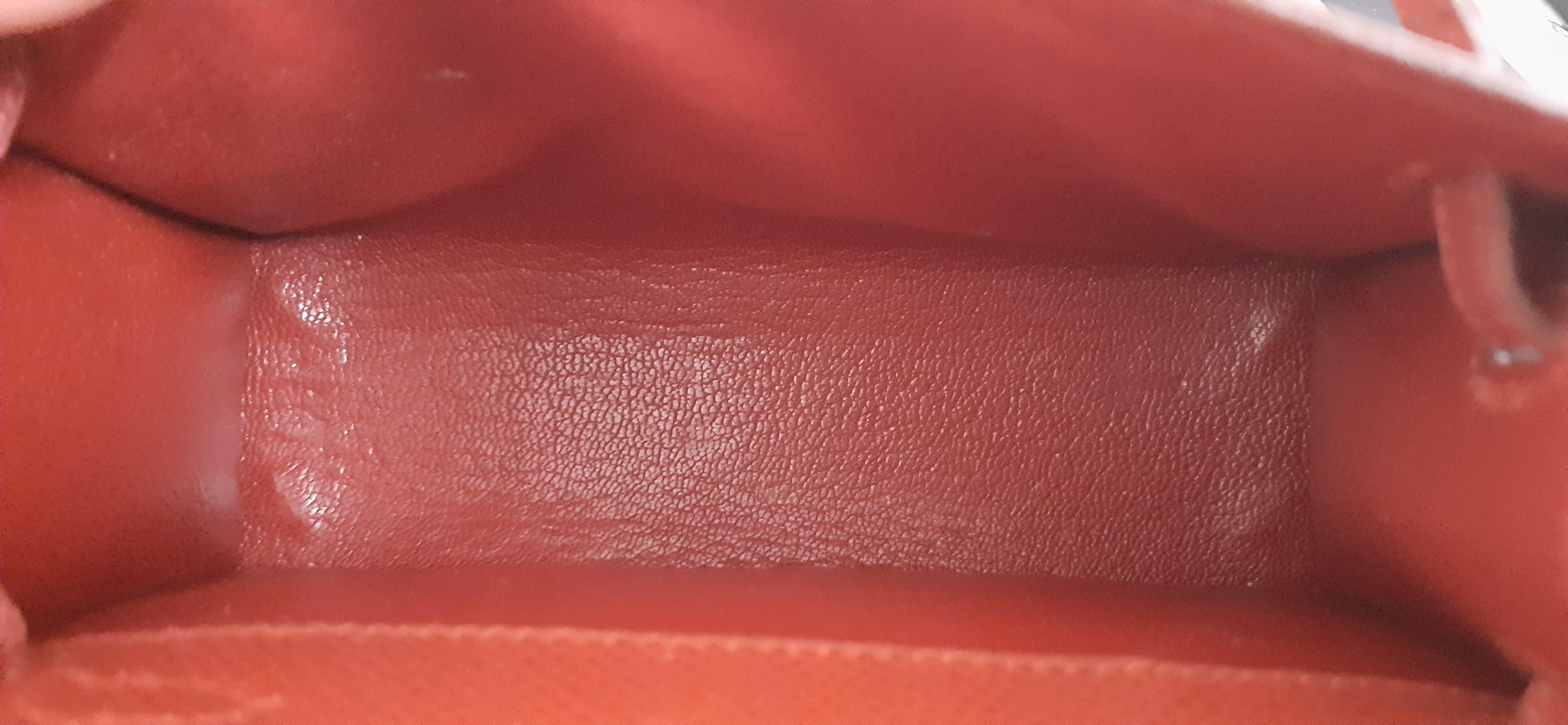 Hermès Micro Kelly 15 cm Sellier Cuir Rouge Or Hdw en vente 10