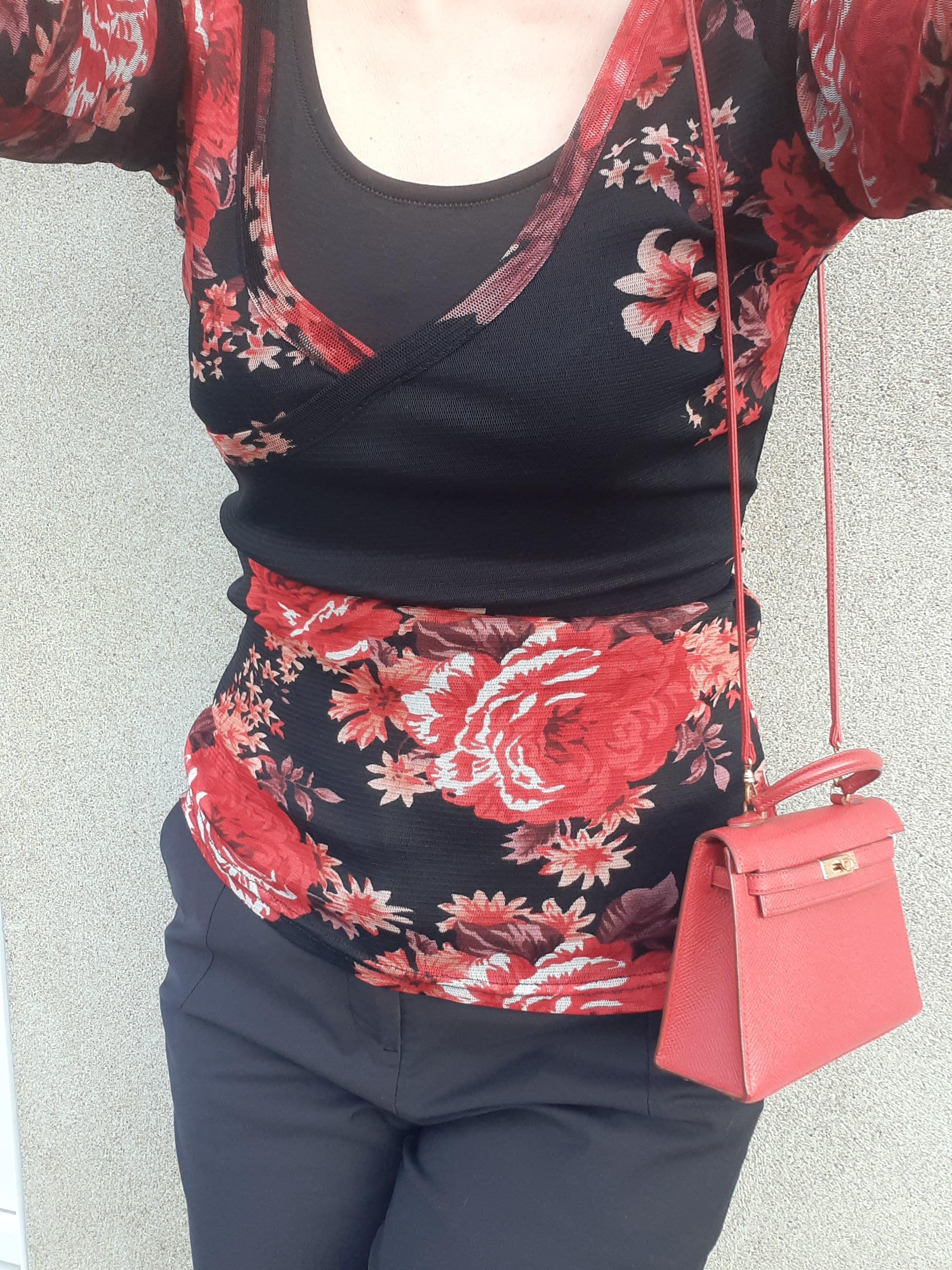 Hermès Micro Kelly 15 cm Sellier Cuir Rouge Or Hdw en vente 11