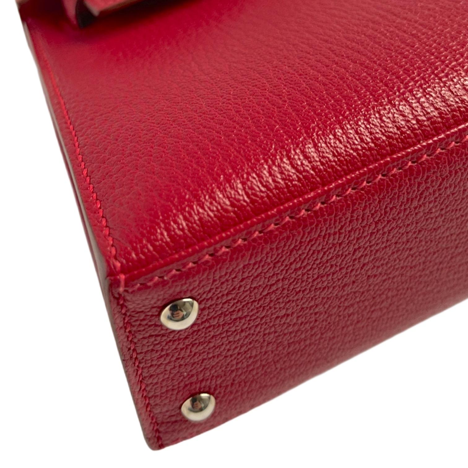 Red 1stdibs Exclusive Hermès Micro Kelly 15cm Rouge Chevre Palladium Hardware