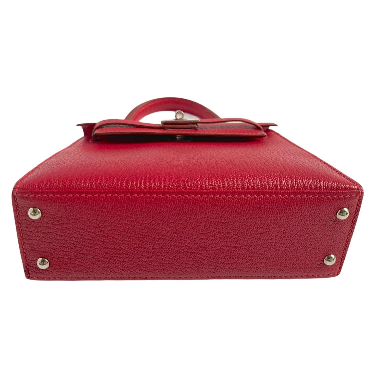 1stdibs Exclusive Hermès Micro Kelly 15cm Rouge Chevre Palladium Hardware In Excellent Condition In Sydney, New South Wales
