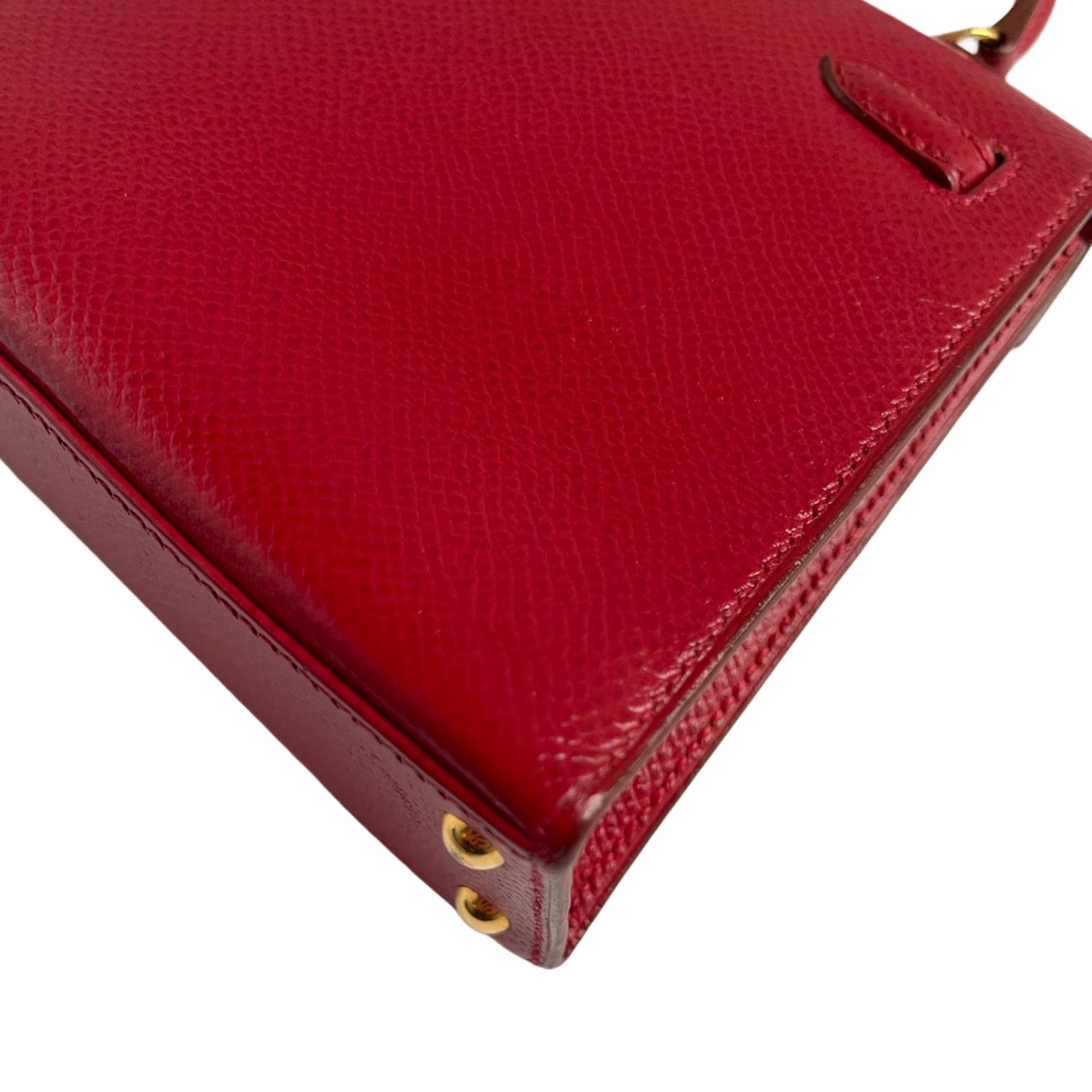 1stdibs Exclusives Hermès Micro Kelly 15cm Rouge Courchevel Gold Hardware 2