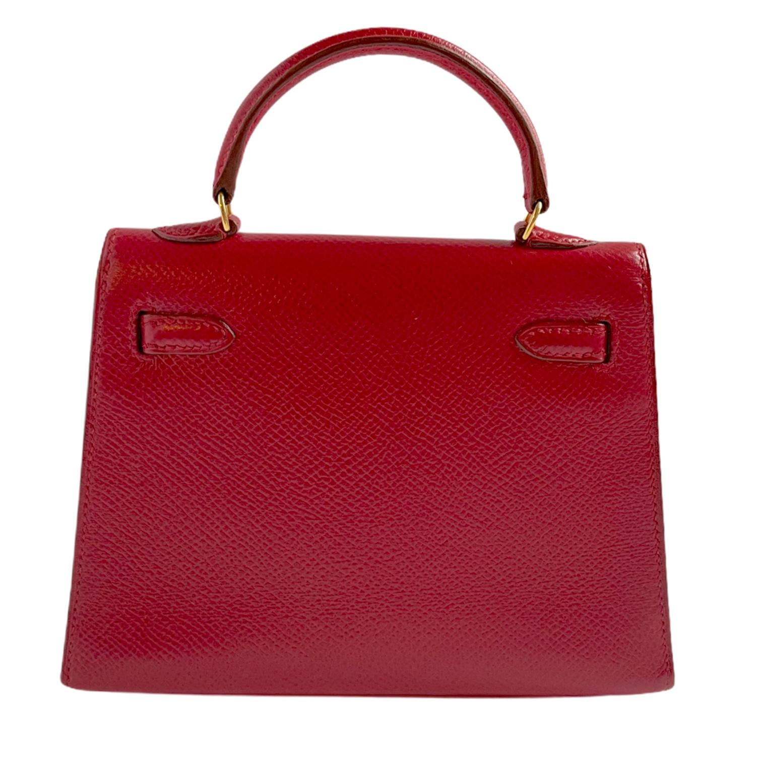 1stdibs Exclusives Hermès Micro Kelly 15cm Rouge Courchevel Gold Hardware 4