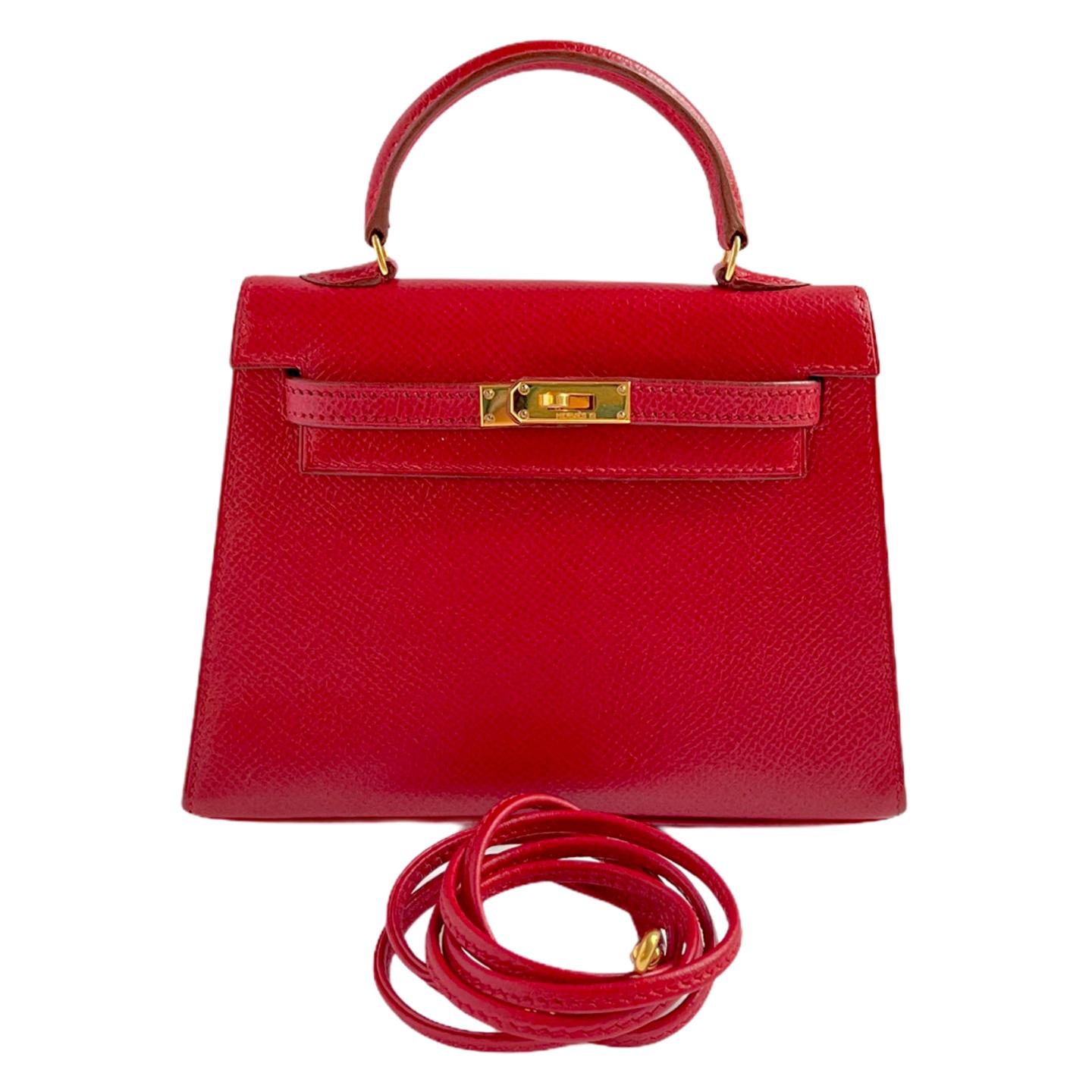1stdibs Exclusives Hermès Micro Kelly 15cm Rouge Courchevel Gold Hardware