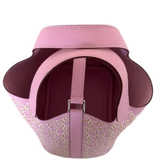 Hermès Micro Picotin Lock 14 "Lucky Daisy" Mauve Sylvestre Swift Palladium