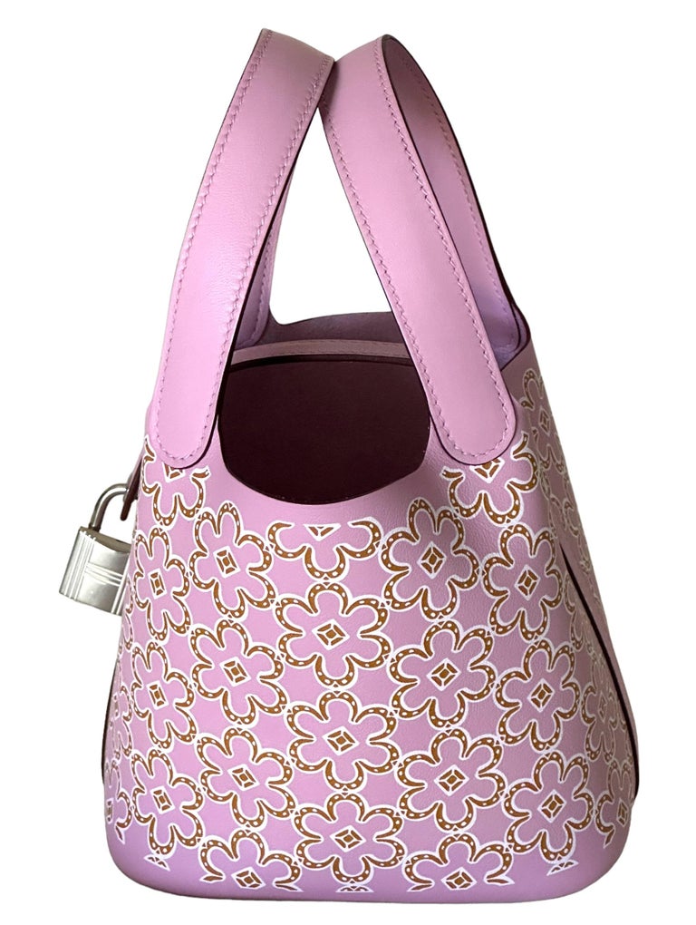 Hermès 2022 Swift Lucky Daisy Micro Picotin Lock w/ Tags - Purple