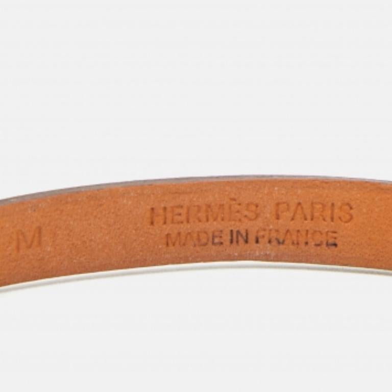 Hermes Micro Rivale Pulsera de cuero gris M en Bueno estado para la venta en Dubai, Al Qouz 2