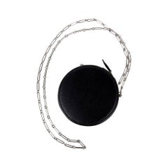 Hermes Micro Rond Veau Noir Villandry Tasche Palladium Paper Clip Kette Ltd Edtn