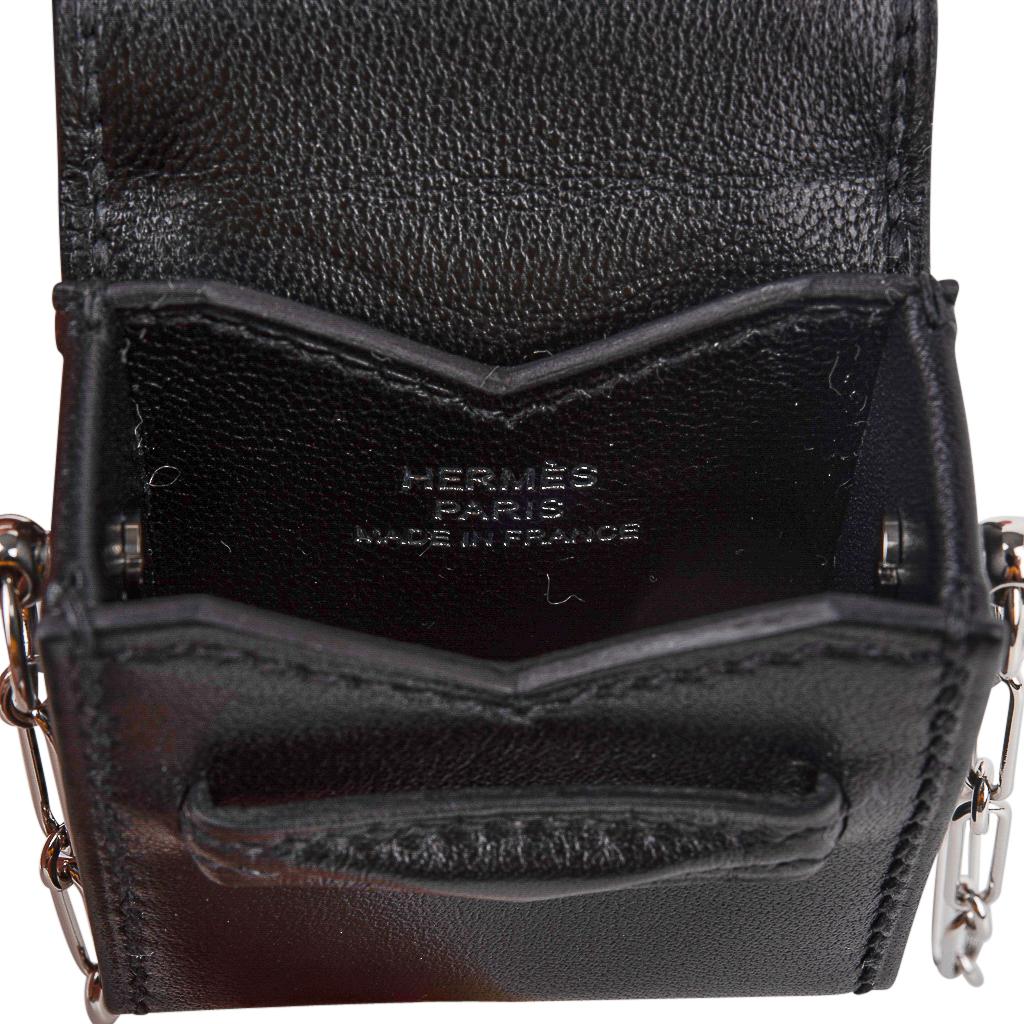 Hermes Micro Sac 46mm Villandry Noir Silberne Papierklammerkette Limitierte Auflage im Angebot 7