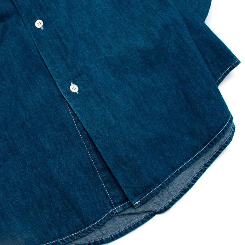 Hermes Mid-Wash Cotton Denim Contrast Stitch Shirt For Sale 2