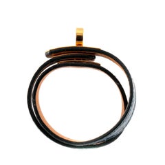 Hermès Midnight Blue Alligator Double Tour Bracelet