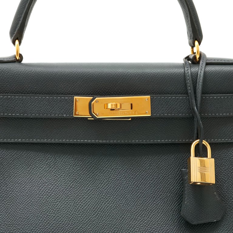 Hermès 28cm Midnight Blue Epsom Kelly Gold Hardware – Only Authentics