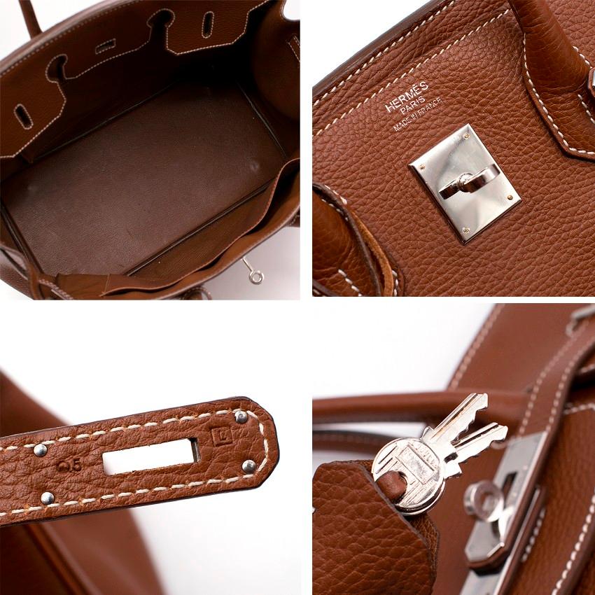 Hermes Miel Clemence Leather Birkin Bag 35cm 2