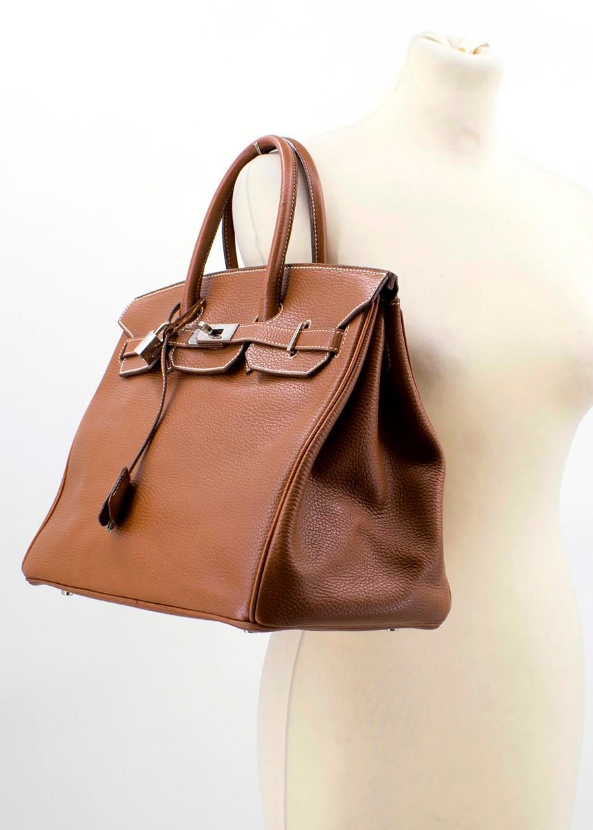 Hermes Miel Clemence Leather Birkin Bag 35cm 1