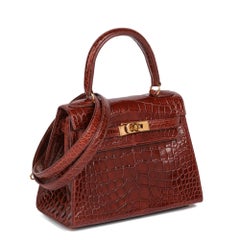 Hermès Miel Mississippiensis Alligator Vintage Leather Kelly 20cm