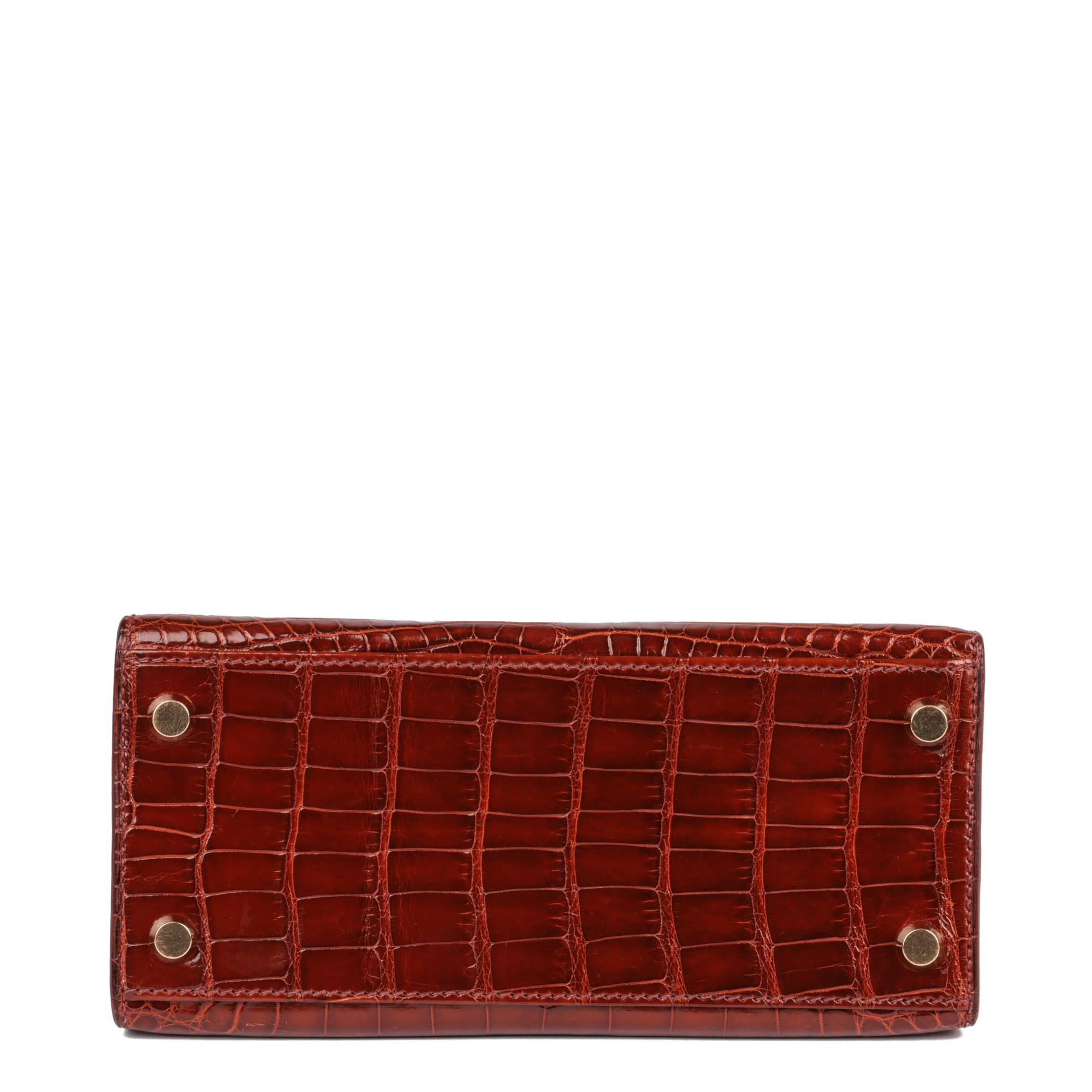Hermès Miel Mississippiensis Alligator Vintage Leather Kelly 20cm 2