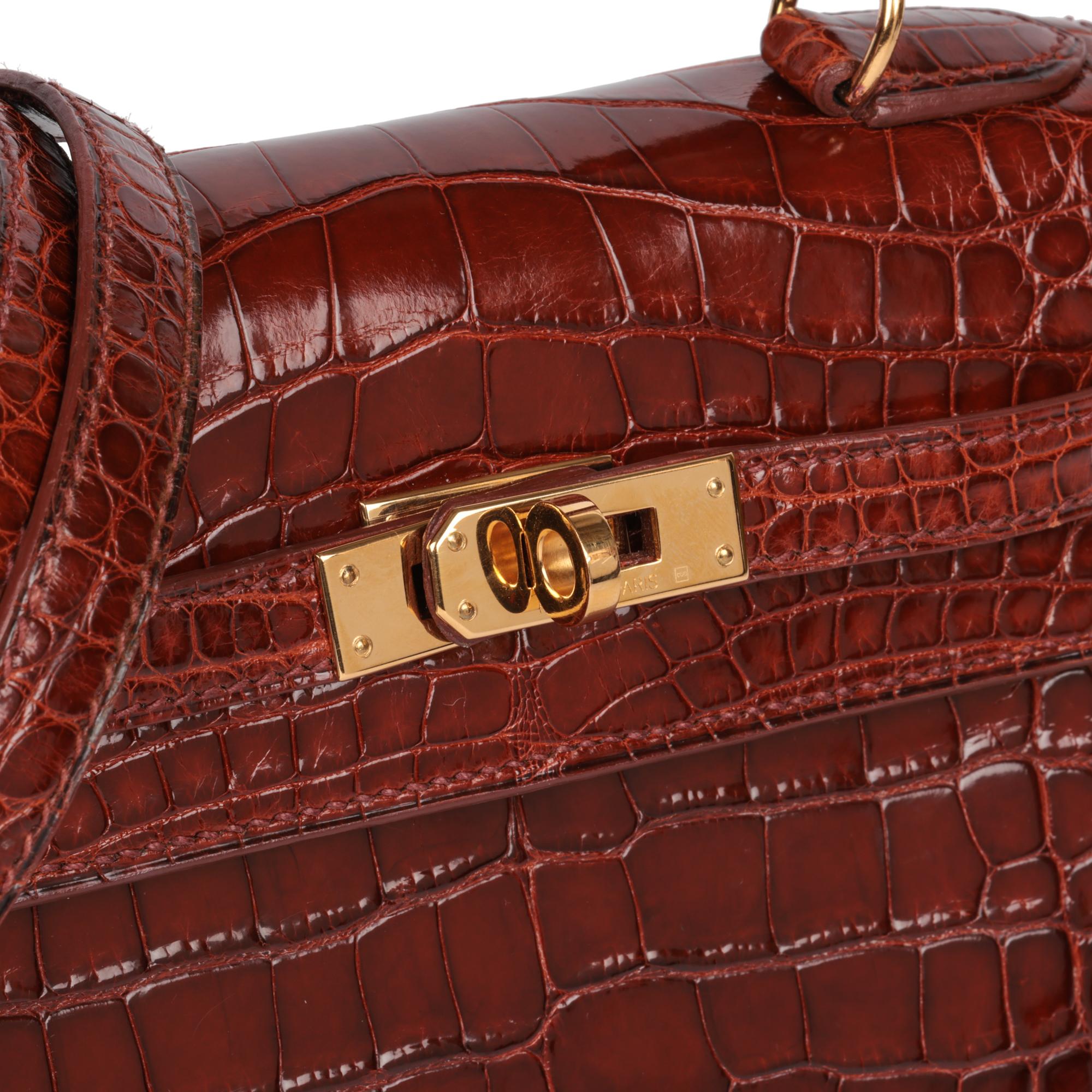 Hermès Miel Mississippiensis Alligator Vintage Leather Kelly 20cm 3