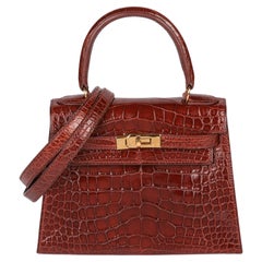 Hermès Miel Mississippiensis Alligator Vintage Leather Kelly 20cm