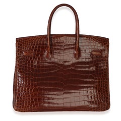 Hermès Miel Porosus Crocodile Birkin 35 GHW