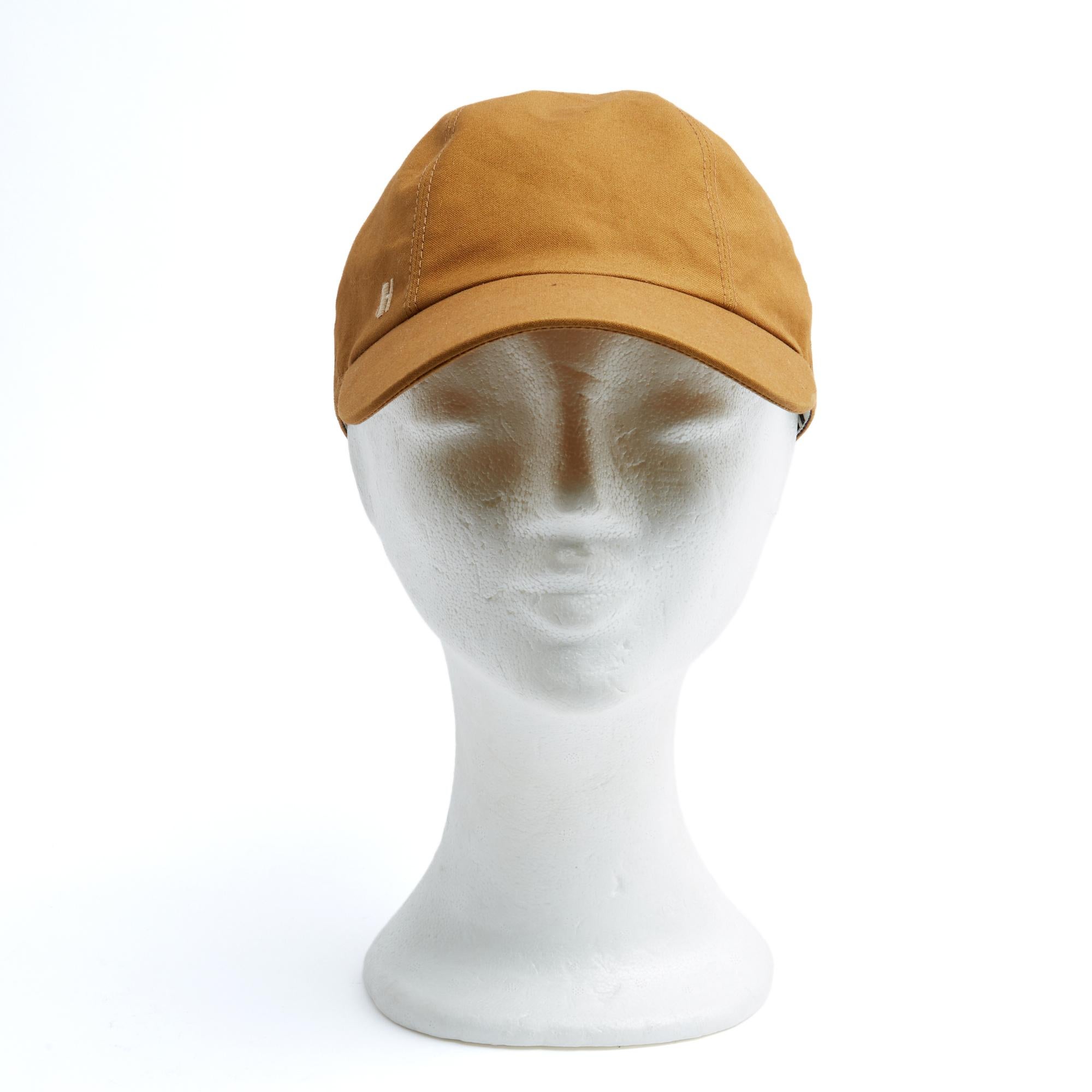 Gorra Hermès Miles H de sarga de algodón color camel tabaco con fino bordado H crudo Gris en venta
