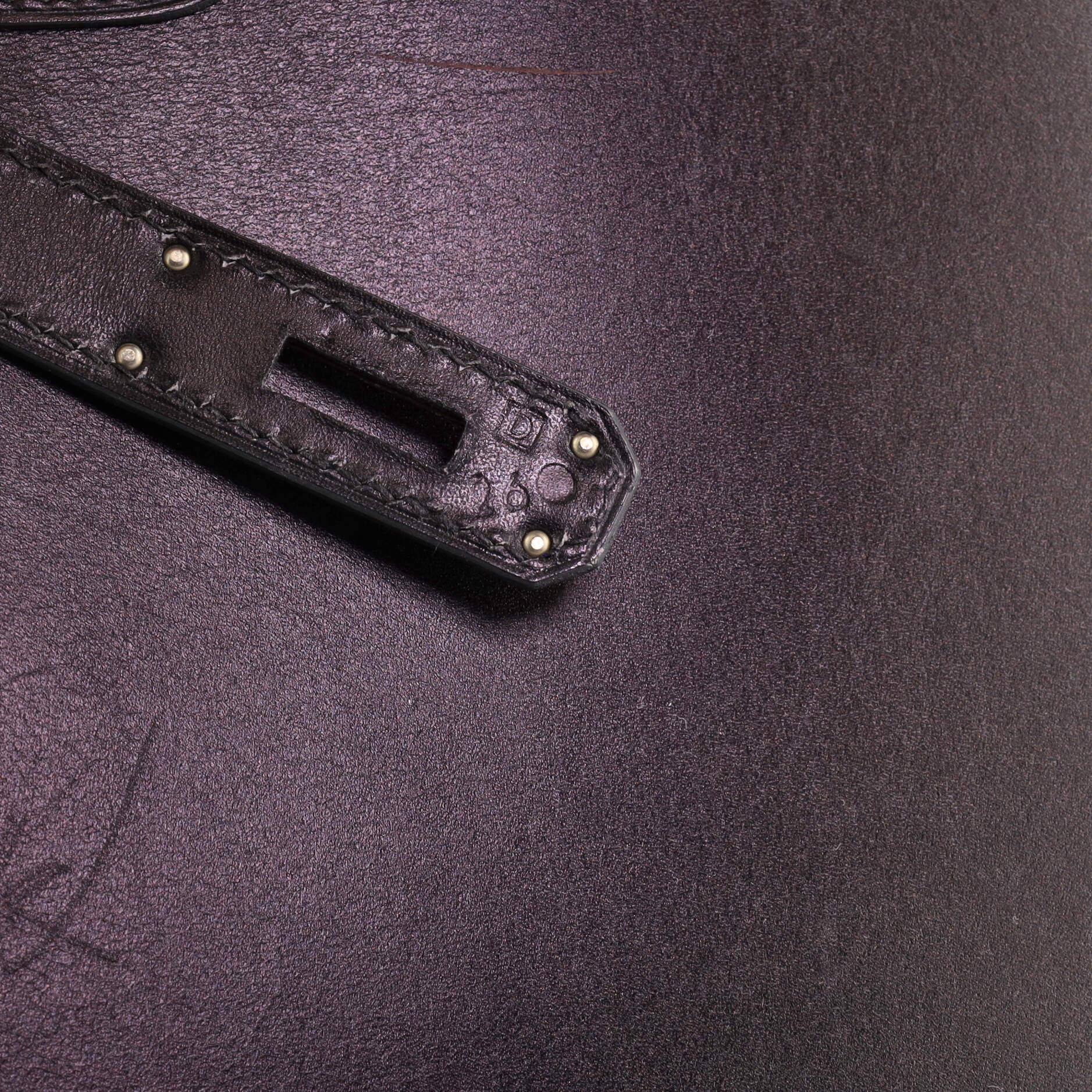 Hermes Millennium Moonlight Kelly Handbag Black Box with Ruthenium Hardware 32 7