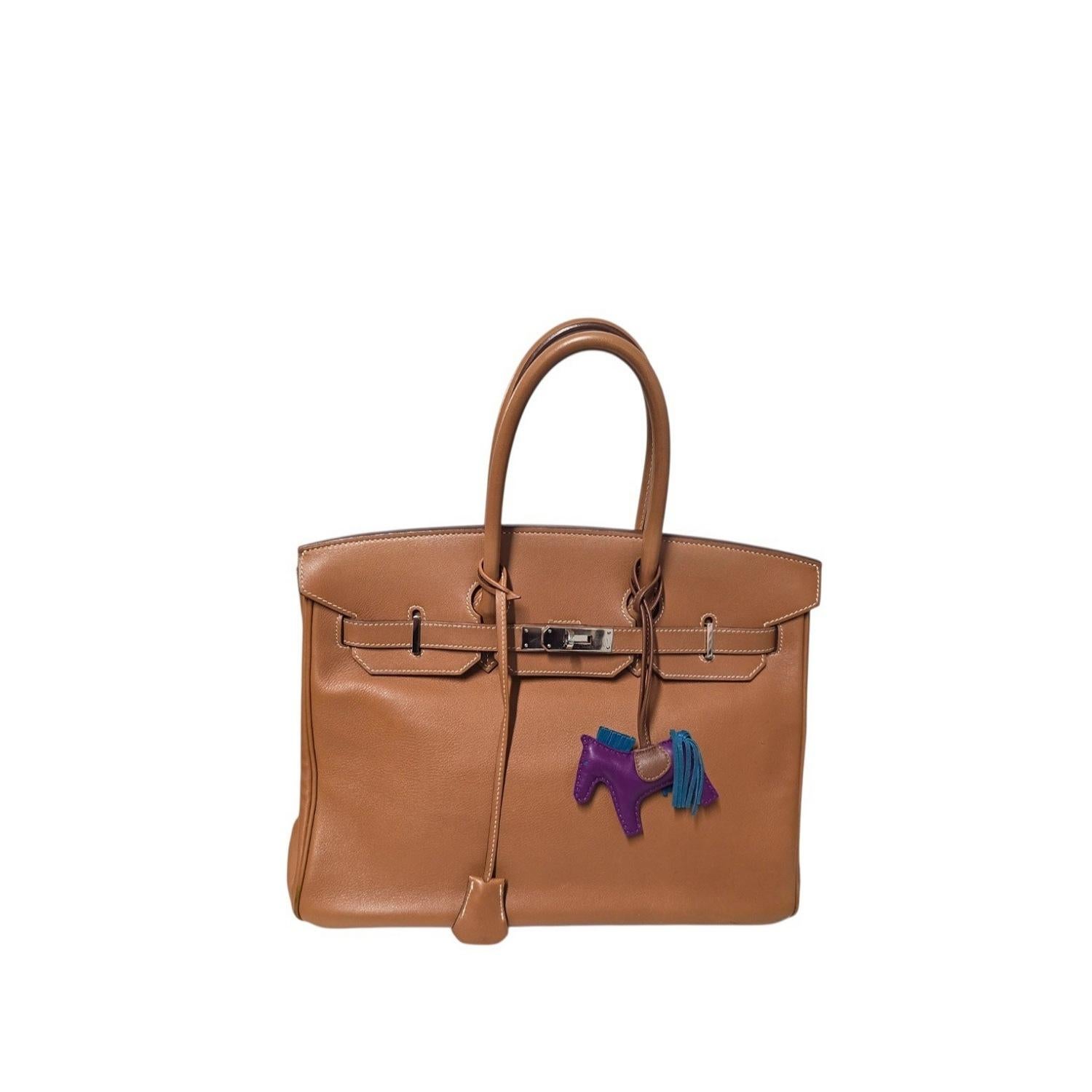 Borsa Hermes Milo in pelle d'agnello Grigri Rodeo Horse Charm Anemone in vendita 3