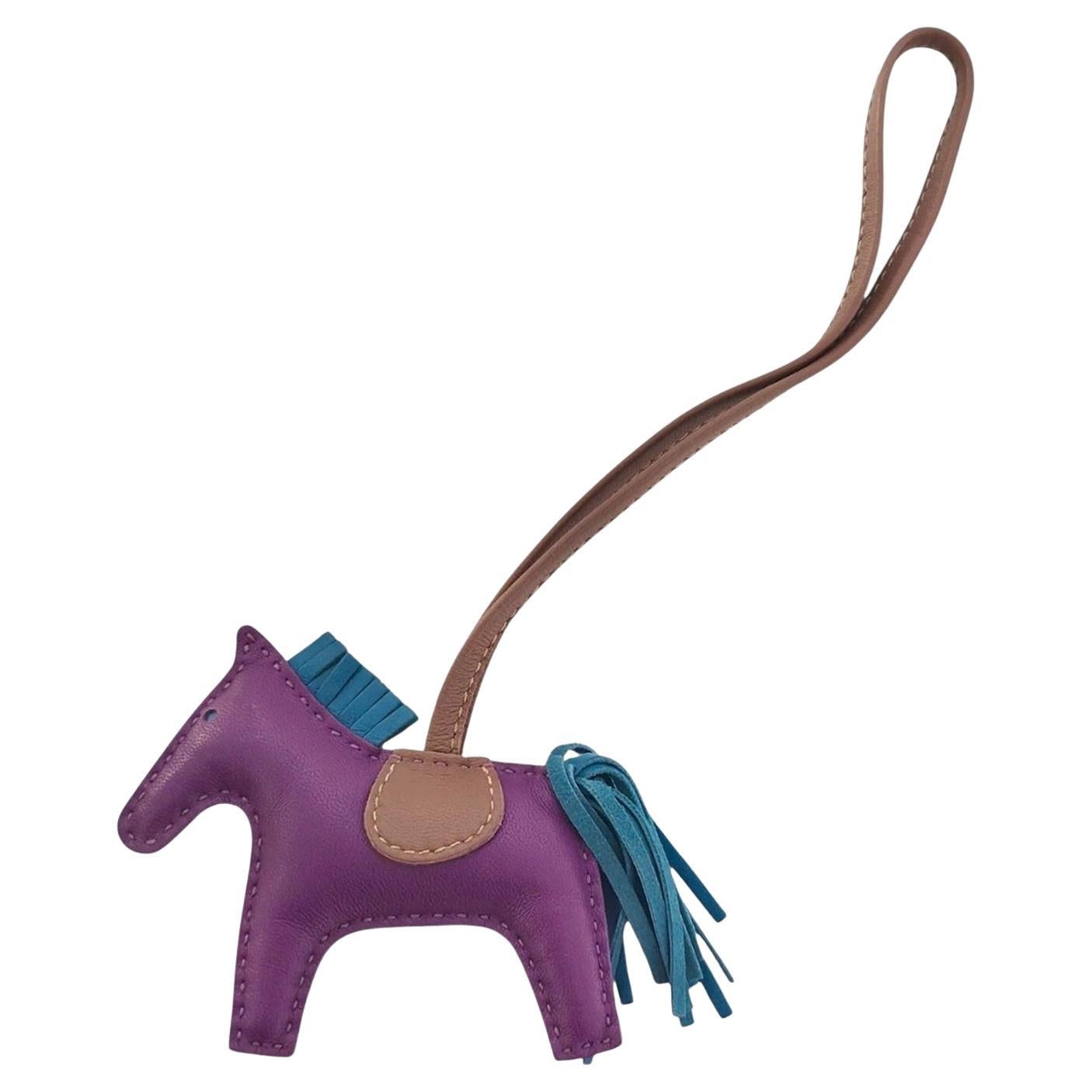 Hermes Milo Lambskin Grigri Rodeo Horse Bag Charm Anemone