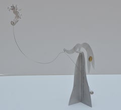 Hermes Mini Art Brushed Steel Mobile "Shall We Dance..."  Made By Philipe Caron