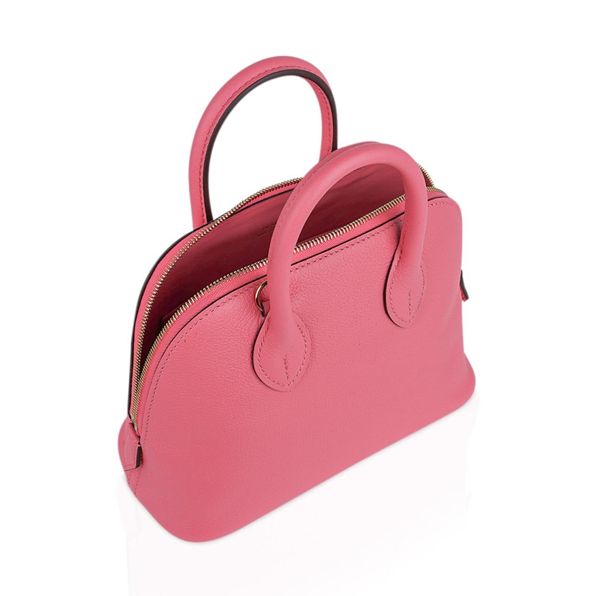 Pink Hermes Mini Bolide 1923 Bag Rose Azalee Evercolor