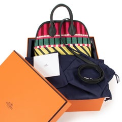 Hermès Mini Bolide Embroidered Dark Green Swift Limited Edition