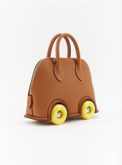 HERMÈS MINI BOLIDE ON WHEELS GOLD Epsom Leather with Palladium Hardware