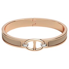 Hermes Mini Clic Chaine d'Ancre bracelet Marron Glacé Enamel Size GM 19cm