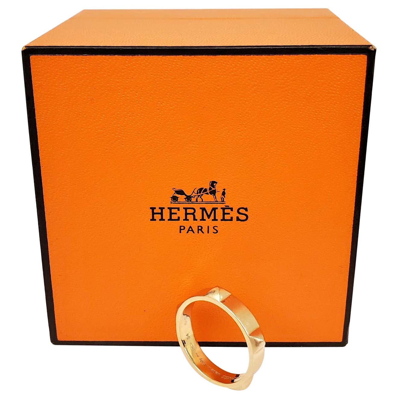 Hermes ''Mini Clous'' Rose Gold Ring at 1stDibs