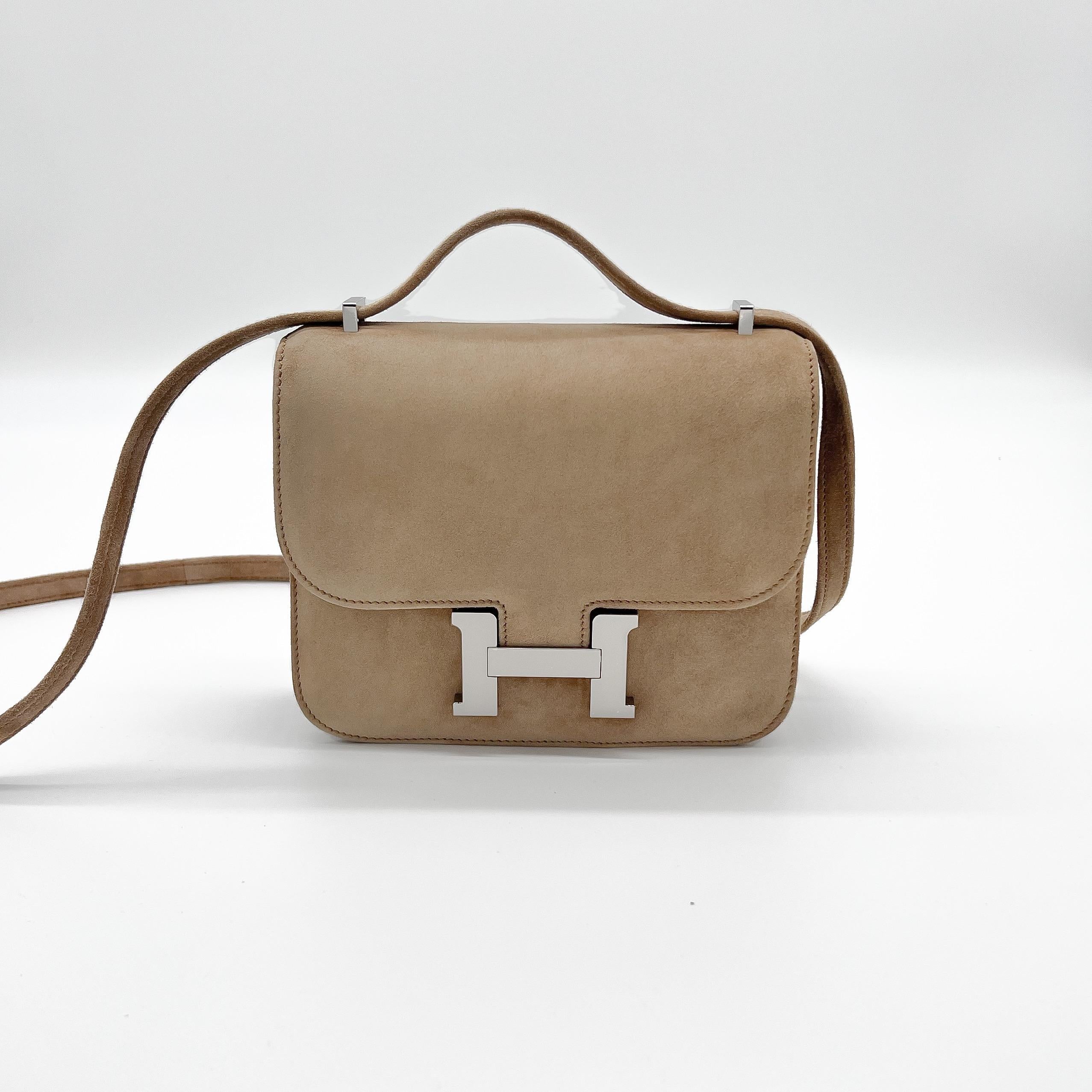 Brown Hermès Mini Constance 18cm Veau Doblis 2022  Ocre